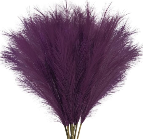 dark purple artificial pampas grass